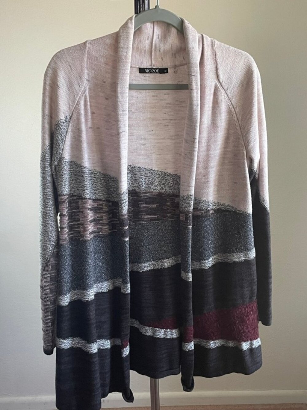 Nic & Zoe Mixed Media Cardigan Size M
